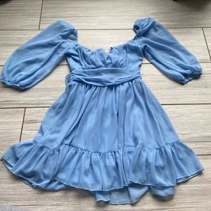 Lucy in the sky small light blue mid sleeve dress